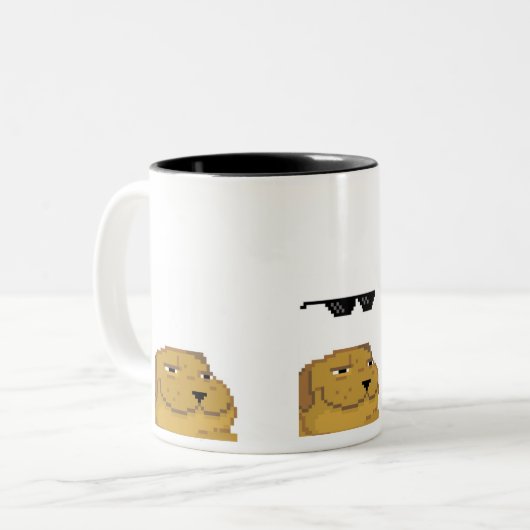 Abkommen mit ihm Hund Zweifarbige Tasse (Vorderseite Links)