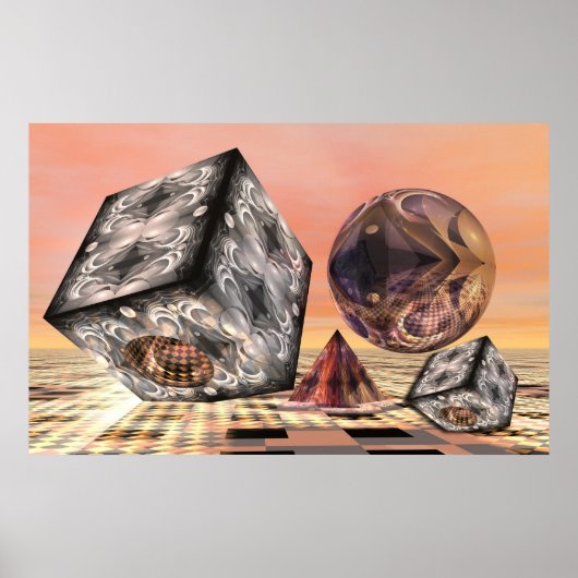 Abkoppeln geometrischer Formen Poster (Vorne)