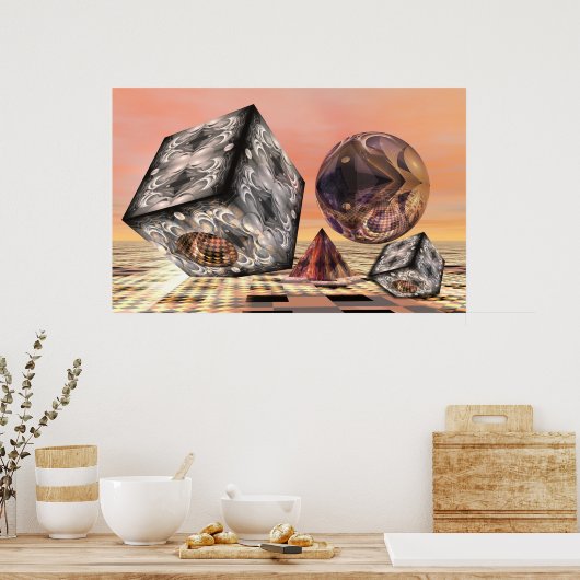 Abkoppeln geometrischer Formen Poster (Küche)