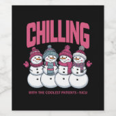 Abkühlen mit den Coolststen Patienten NICU Weihnac Weinetikett (Einzelnes Label)