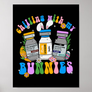 Abkühlen mit meinen Bunnies Retro Osternahrung Poster