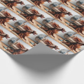 Abkühlung des irischen Setters durch einen Lüfter Geschenkpapier (Ecke)