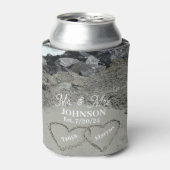 Abkühlung - zwei Herzen im Sand Dosenkühler (Kanne Vorderseite)