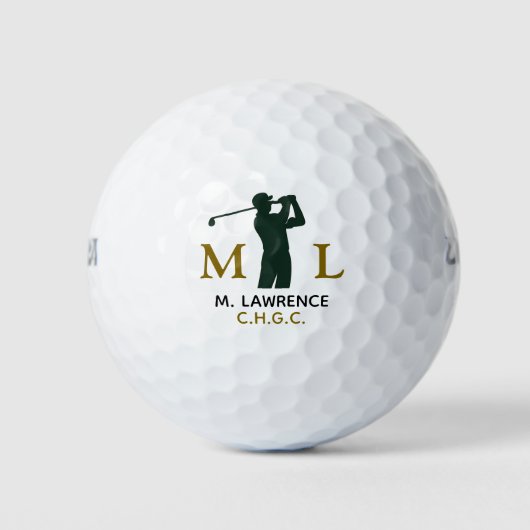 Abkürzung für Golf Club Name mit Monogram Golfball (Vorderseite)