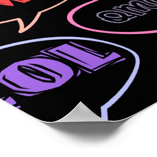 Abkürzungen gesimst, helles Design Poster (Ecke)