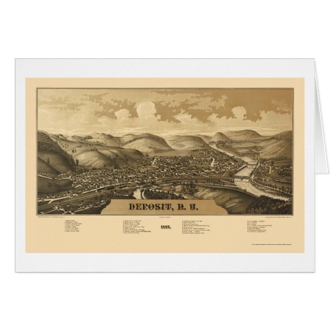 Ablagerung, NY panoramische Karte - 1887 (Vorderseite (Horizontal))