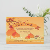 Ablasen mit Herbstfarben bewegende Ankündigung (Stehend Vorderseite)