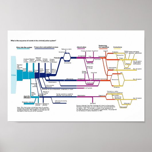 Ablaufdiagramm des amerikanischen Strafjustizsyste Poster (Vorne)