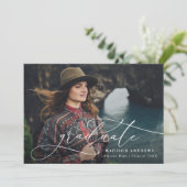 Ablaufende Skript-Foto-Graduierungspartei Einladung (Stehend Vorderseite)