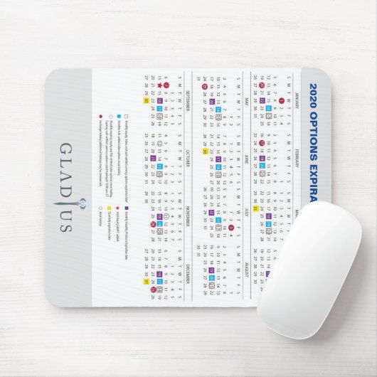 Ablaufkalender für 2020 mousepad (Mit Mouse)