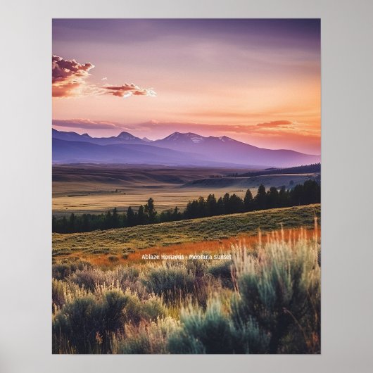 Ablaze Horizons - Montana Sunset Poster (Vorne)