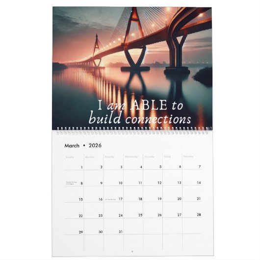 ABLE Affirmations Inspirational Calendar Kalender (Mär 2026)