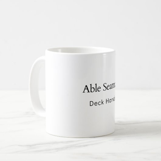 Able Seaman Deck Hands Kaffeetasse (Vorderseite Links)