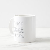 Ablehnung Diät Kultur Grau Typografie Kaffeetasse (Vorderseite Links)