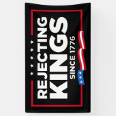 Ablehnung von Königen seit 1776 Patriotische Flagg Banner (Vertikal)