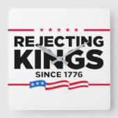 Ablehnung von Königen seit 1776 Patriotische Flagg Quadratische Wanduhr (Vorderseite)