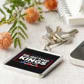 Ablehnung von Königen seit 1776 Patriotische Flagg Schlüsselanhänger (Seite)