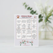 Ableism Bingo Card Disability Edition 2 Einladungspostkarte (Stehend Vorderseite)