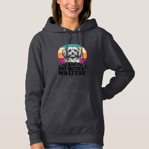 Ablenkbar Durch Malteser Vintage-Hundedesign_1 Hoodie