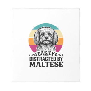 Ablenkbar Durch Malteser Vintage-Hundedesign_1 Notizblock