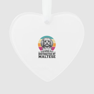 Ablenkbar Durch Malteser Vintage-Hundedesign_1 Ornament