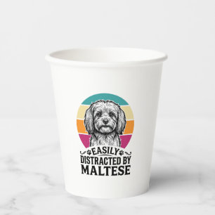 Ablenkbar Durch Malteser Vintage-Hundedesign_1 Pappbecher