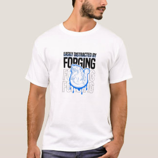 Ablenkt durch Schmieden von Metalworker Farrier Fu T-Shirt