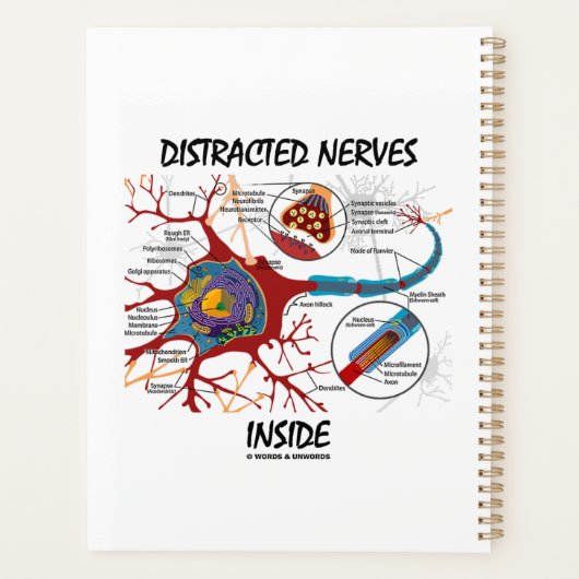 Ablenkter Nerven innerhalb des Neuron Synapse-Spaß Planer (Rückseite)