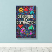 Ablenkung | Digitale Glitch-Leinwand Leinwanddruck (Insitu (Holzboden))