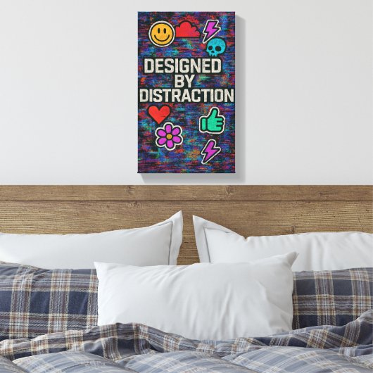 Ablenkung | Digitale Glitch-Leinwand Leinwanddruck (Insitu (Schlafzimmer))