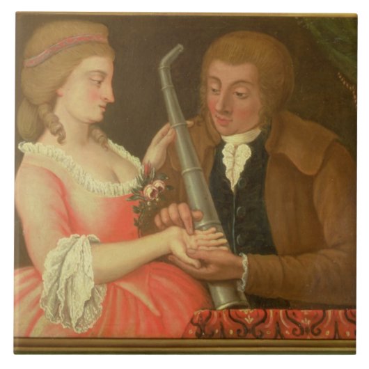 Ablesen die Palme (Öl auf Leinwand) Fliese (Vorderseite)