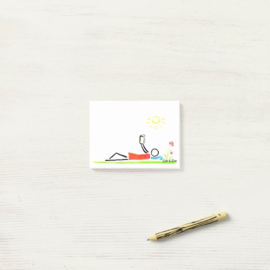 Ablesen eines guten Buches Post-it Klebezettel (Auf Schreibtisch)