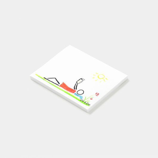 Ablesen eines guten Buches Post-it Klebezettel (angewinkelt)