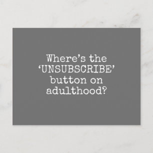 Abmelden beim Erwachsenenalter Postkarte