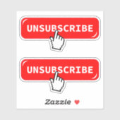 Abmelden Button Contour-Cut Sticker (Blatt)