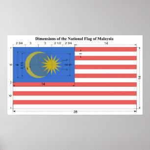 Abmessungen der Nationalflagge Malaysias Poster