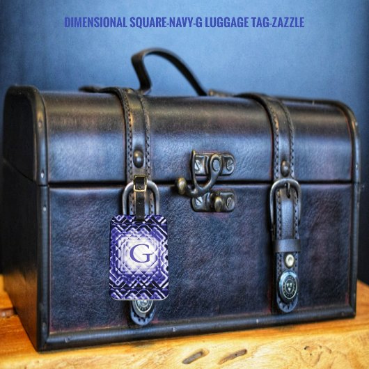 Abmessungen Square-Navy-G Gepäckanhänger