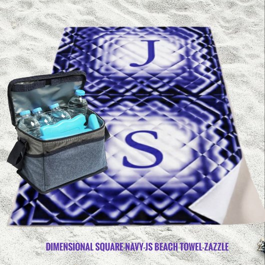 Abmessungen Square-Navy-JS Strandtuch
