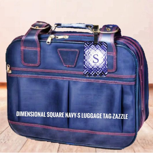 Abmessungen Square-Navy-S Gepäckanhänger