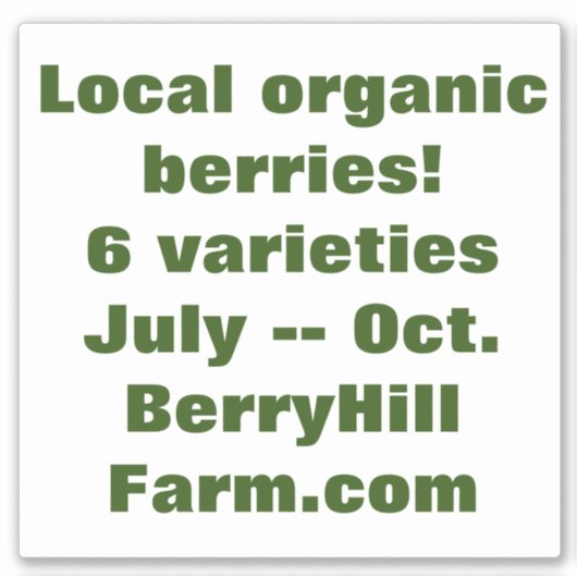 Abnehmbares weißes Vinyl, Werbeaktion Aufkleber (Vorderseite)