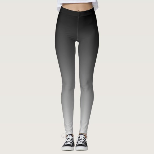 Abnehmen des Schwarzweiss-Steigungs-Horizontes Leggings (Vorderseite)