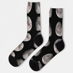 Abnehmende Mondphase im gibbous Stadium NASA-Bilde Socken