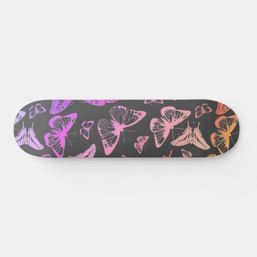 Abnehmende Regenbogenfarbene Schmetterlinge Skateboard (Horizontal)