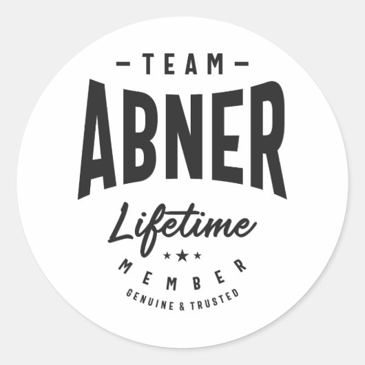 Abner Lifetime Member Personalisiert Name Abner Runder Aufkleber (Vorderseite)