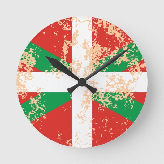 Abnutzt Ikurriña Runde Wanduhr (Vorderseite)