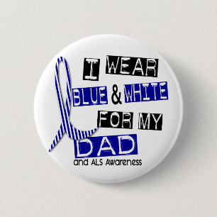 Abnutzung ALS I blau und Weiß für meinen Vater 3 Button