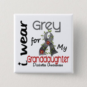 Abnutzungs-Grau des Diabetes-I für meine Enkelin Button