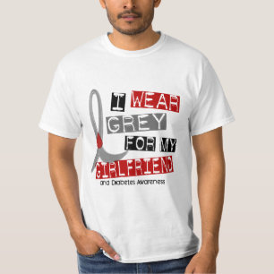 Abnutzungs-Grau des Diabetes-I für meine Freundin T-Shirt