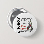 Abnutzungs-Grau des Hirntumor-I für Bewusstsein 43 Button (Vorne & Hinten)