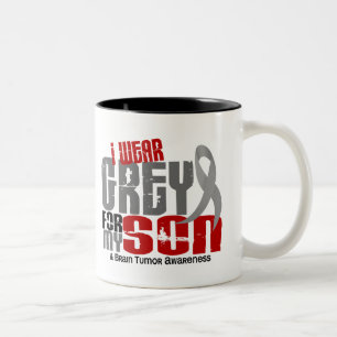 Abnutzungs-Grau des Hirntumor-I für meinen Sohn Zweifarbige Tasse